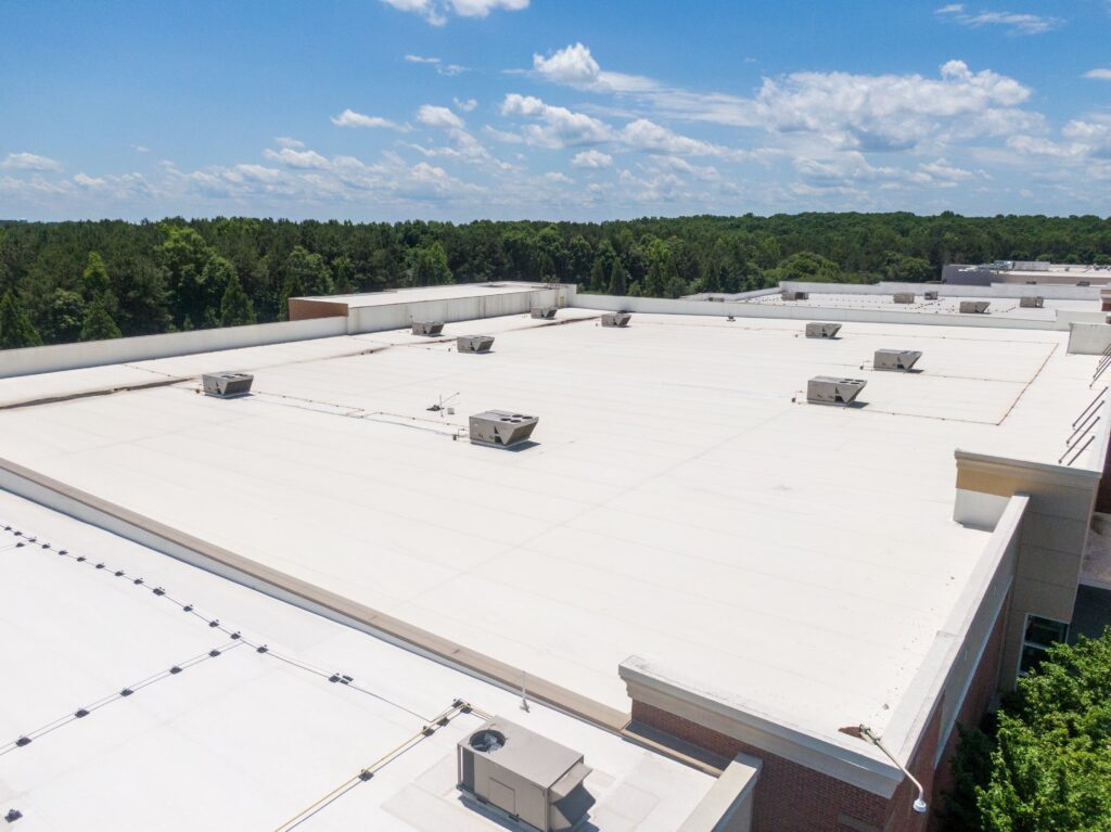 A commercial rooftop of a building.